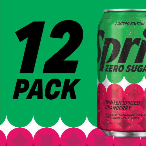 Sprite Zero Sugar Winter Spiced Cranberry Lemon-Lime Soda Cans Image 6 of 11