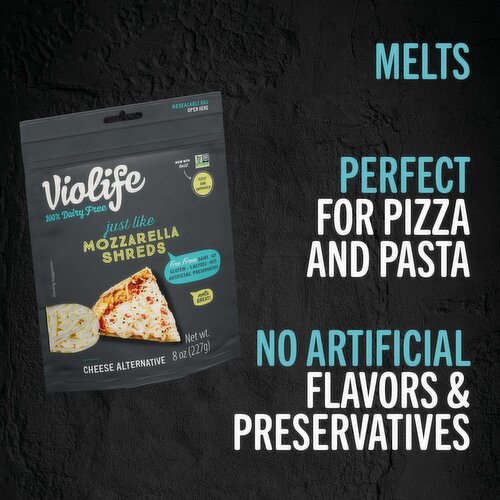 Violife Just Like Mozzarella Shreds Shredded Cheese, Dairy-Free Vegan