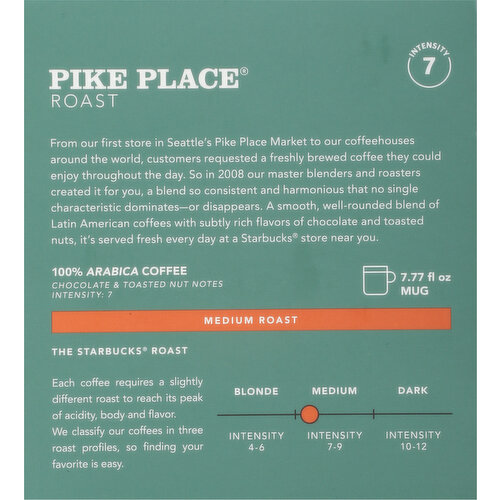 Starbucks Coffee, Ground, Pike Place Roast, Aluminum Capsules