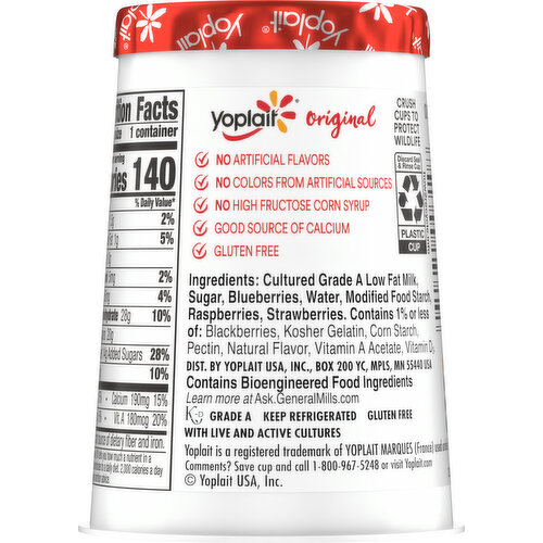 Yoplait Low Fat Mixed Berry Yogurt