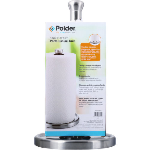 Polder Paper Towel Holder, Single-Tear