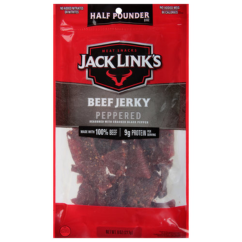 Jack Link's Beef Jerky, Peppered, Half Pounder
