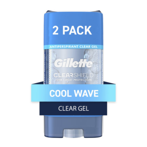 Gillette Antiperspirant and Deodorant for Men, Clear Gel, Cool Wave, Twin Pack - 2 of 3.8oz