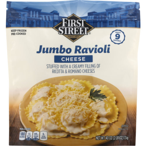 First Street Ravioli, Cheese, Jumbo