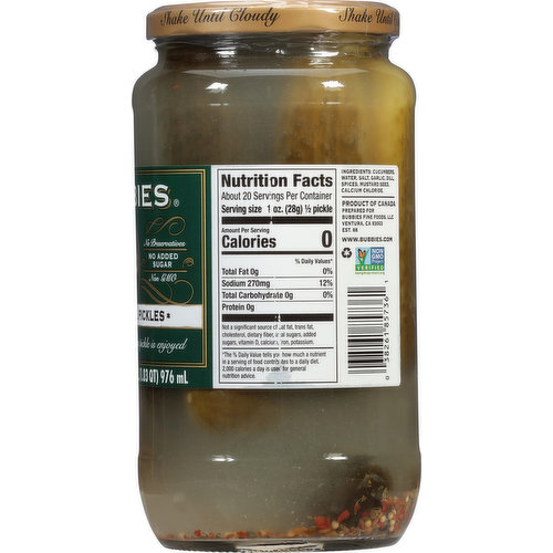 Bubbies Kosher Dill Pickles