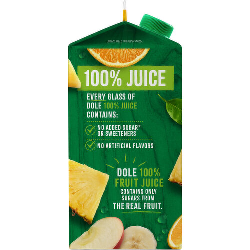 Dole 100% Juice, No Sugar Added, Pineapple Orange Banana