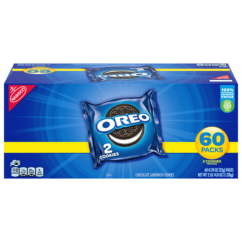 Oreo Sandwich Cookies, Chocolate, 60 Packs