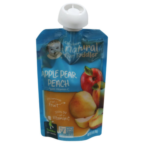 Gerber Apple Pear Peach, Toddler (12+ Months)