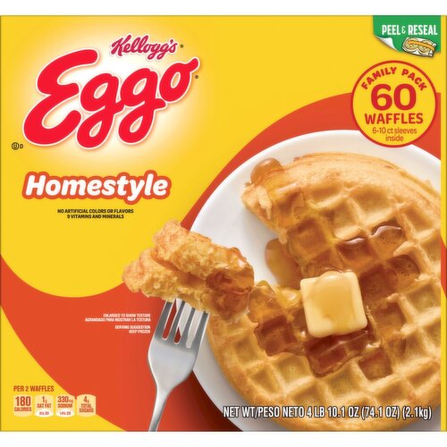 Eggo Frozen Waffles, Homestyle, Family Pack