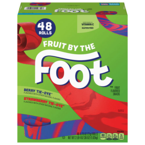 Fruit by the Foot Fruit Flavored Snacks, Berry Tie-Dye/Strawberry Tie-Dye