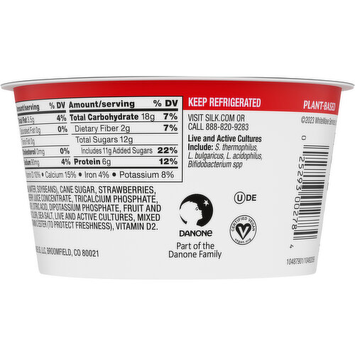 Silk Dairy-Free Strawberry Soymilk Yogurt Alternative