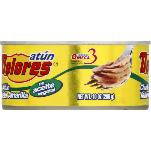 Dolores Yellowfin Tuna, Chunk Light, In Vegetable Oil