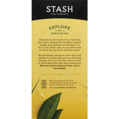 Stash Herbal Tea, Lemon Ginger, Caffeine-Free, Bags