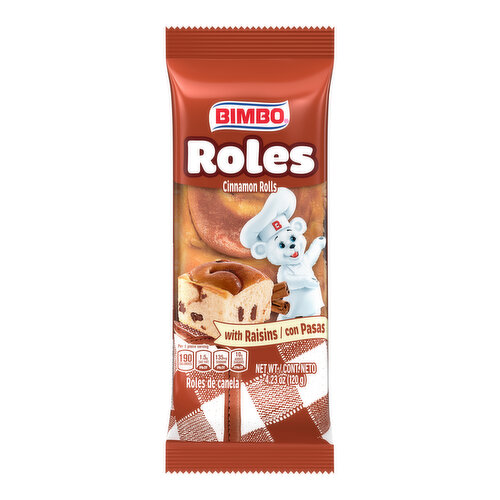 Bimbo Raisin Cinnamon Rolls, Twin Pack, 2 count, 4.23 oz