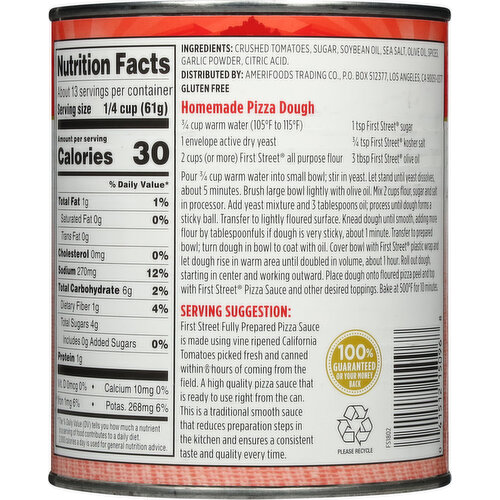 First Street Fully Prepared Pizza Sauce