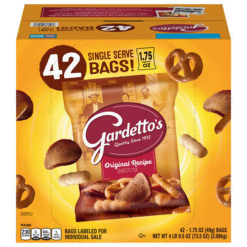 Gardetto's Snack Mix, Original Recipe, Single Serve Bags