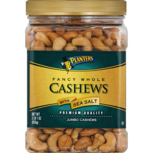 Planters Cashews, Fancy Whole, with Sea Salt, Jumbo