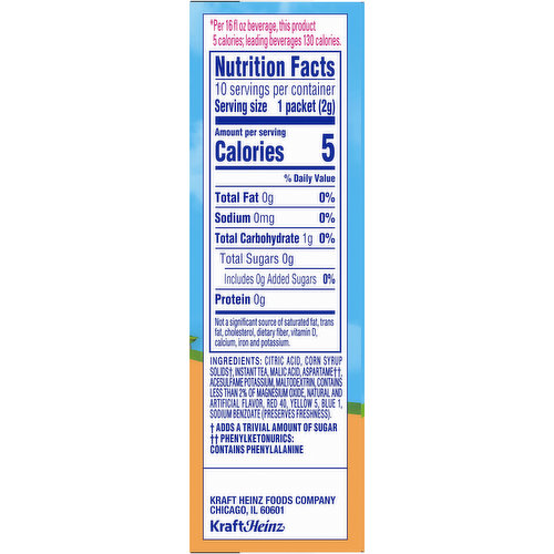 Crystal Light Peach Iced Tea Powdered Drink Mix