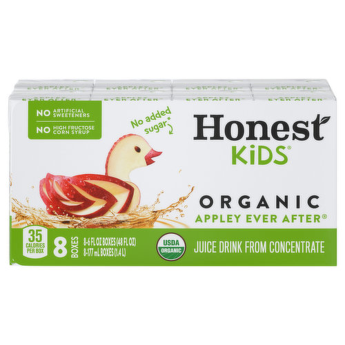 Honest Kids Juice Drink, Organic, Appley Ever After, 8 Boxes