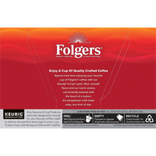 Folgers Coffee, Classic Roast, Medium, K-Cup Pods