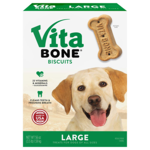 Vita Bone Treats for Dogs, Large, Biscuits