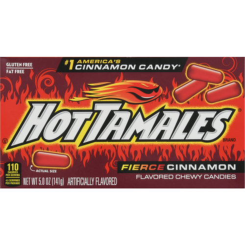 Hot Tamales Chewy Candies, Fierce Cinnamon Flavored