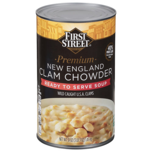 First Street Clam Chowder, Premium, New England