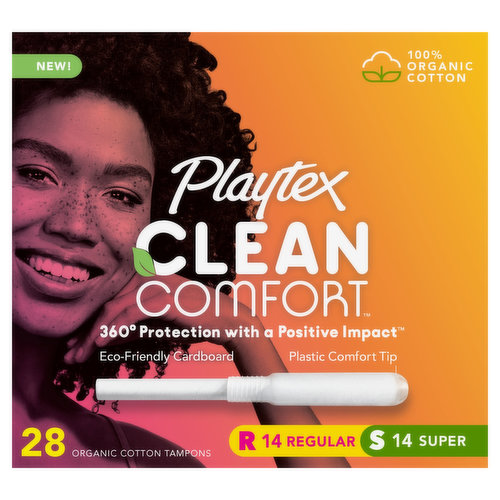 Playtex Tampons, Organic Cotton, Regular/Super