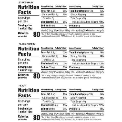 Activia Strawberry and Black Cherry and Peach Low Fat Probiotic Yogurt