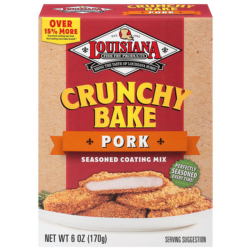 Louisiana Fish Fry Products Seasoned Coating Mix, Pork, Crunchy Bake