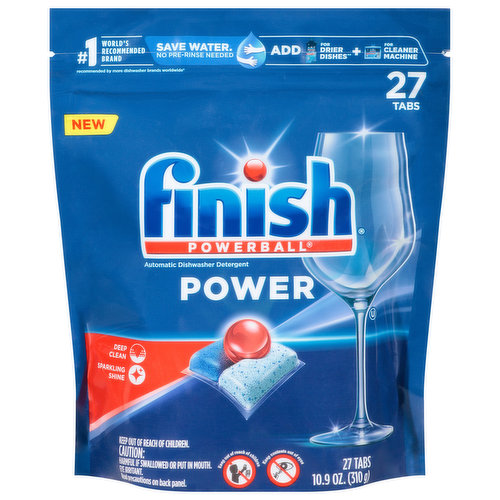 Finish Dishwasher Detergent, Automatic, Power, Tabs