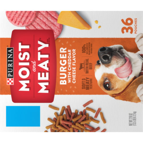 Moist & Meaty Dog Food, Burger with Cheddar Cheese Flavor
