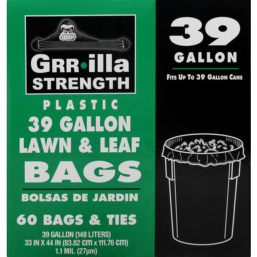 Grrilla Strength Bags, Lawn & Leaf, Plastic, 39 Gallon