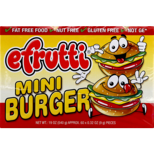 Efrutti Gummi Candy, Mini Burger