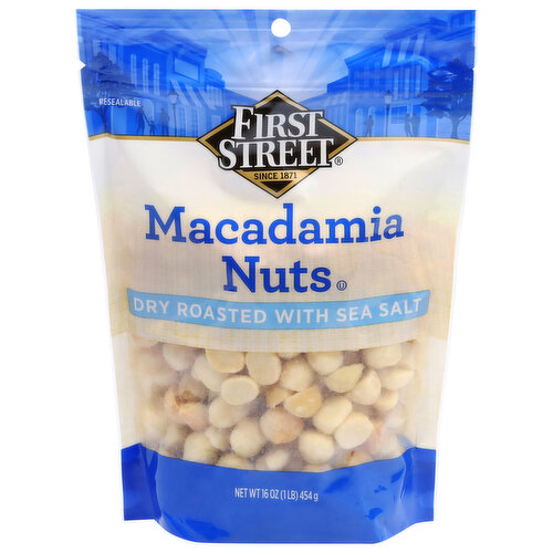 First Street Macadamia Nuts, Dry Roasted with Sea Salt