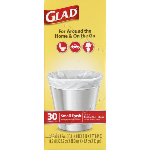 Glad Trash Bags, Small, 4 Gallon