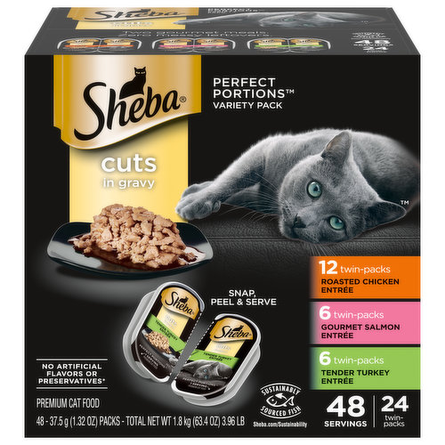 Sheba Cat Food, Premium, Cuts in Gravy, Variety Pack