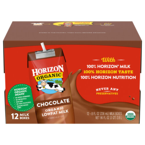 Horizon Organic Milk, Lowfat, Organic, Chocolate