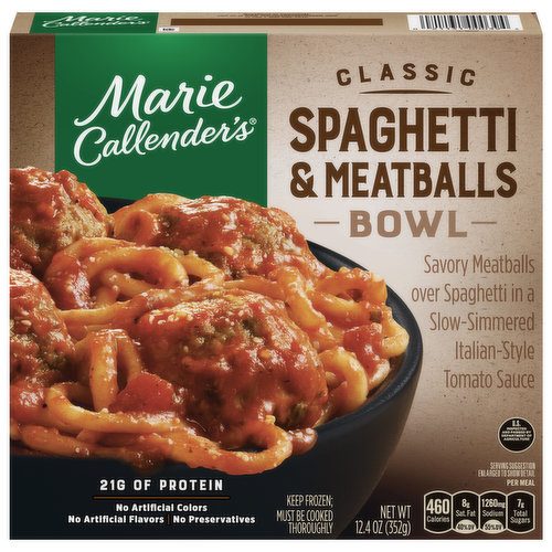 Marie Callender's Classic Spaghetti and Meatballs Bowl Single Serve Frozen Meal