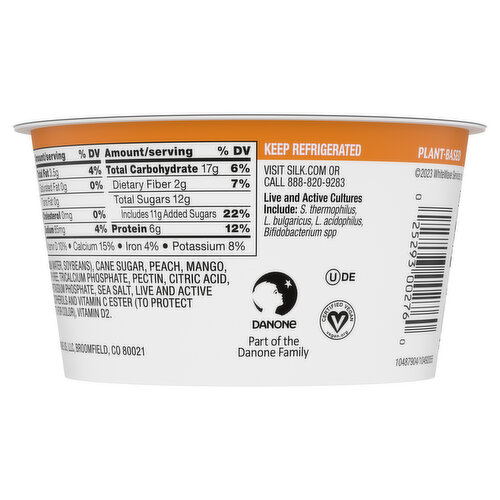 Silk Peach Mango Dairy Free Vegan Soy Milk Yogurt Alternative
