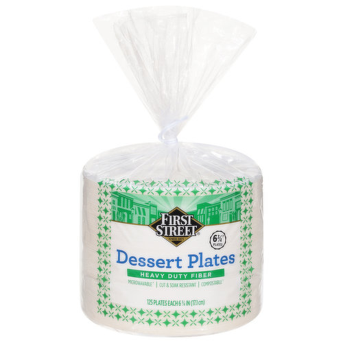 First Street Dessert Plates, Heavy Duty Fiber