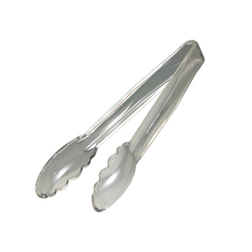 Cambro Scalloped Plastic Clear Tongs 9 Inches