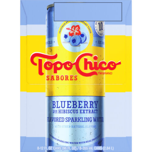 Topo Chico Sabores Blueberry With Hibiscus Extract Flavored Sparkling Water Portable Cans