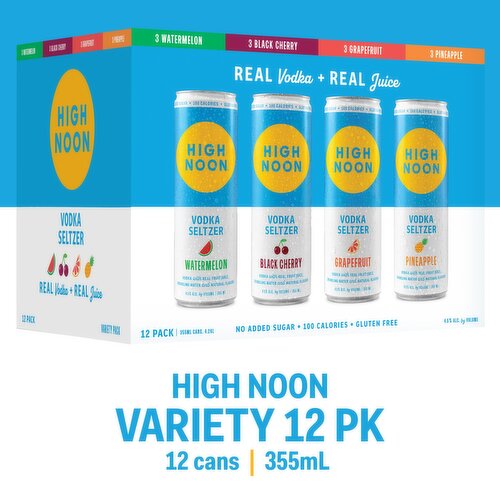High Noon Vodka Hard Seltzer Variety Pack 12 Cans