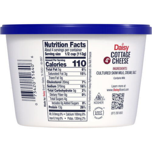 Daisy Classic 4% Milkfat Small Curd Cottage Cheese