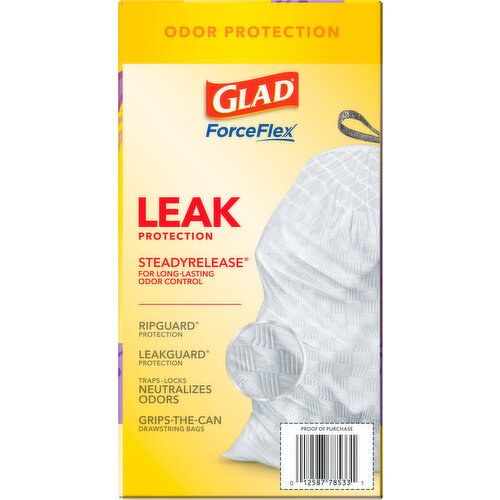 Glad Bags, Drawstring, Kitchen, Gain Lavender Scent with Febreze Freshness, 13 Gallon, Tall