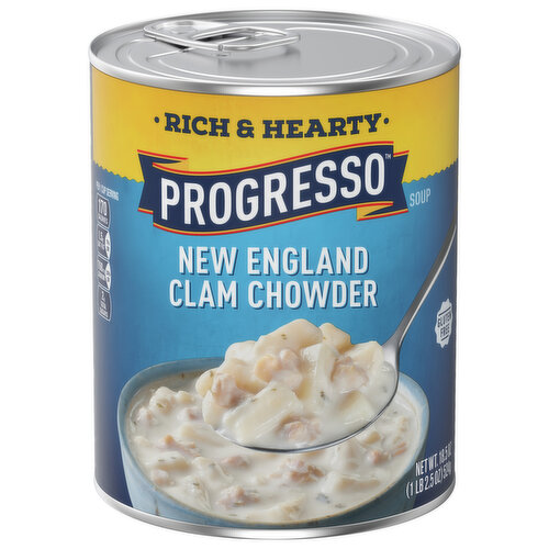 Progresso Soup, Clam Chowder, New England, Rich & Hearty