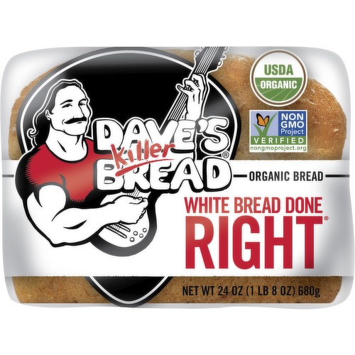 Daves Killer Organic White Bread 24 oz