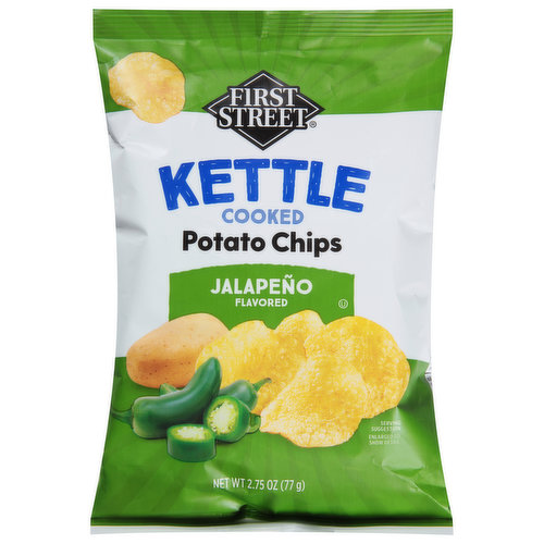 First Street Potato Chips, Jalapeno Flavored, Kettle Cooked