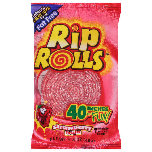 Rip Rolls Candy, Strawberry, 40 Inch